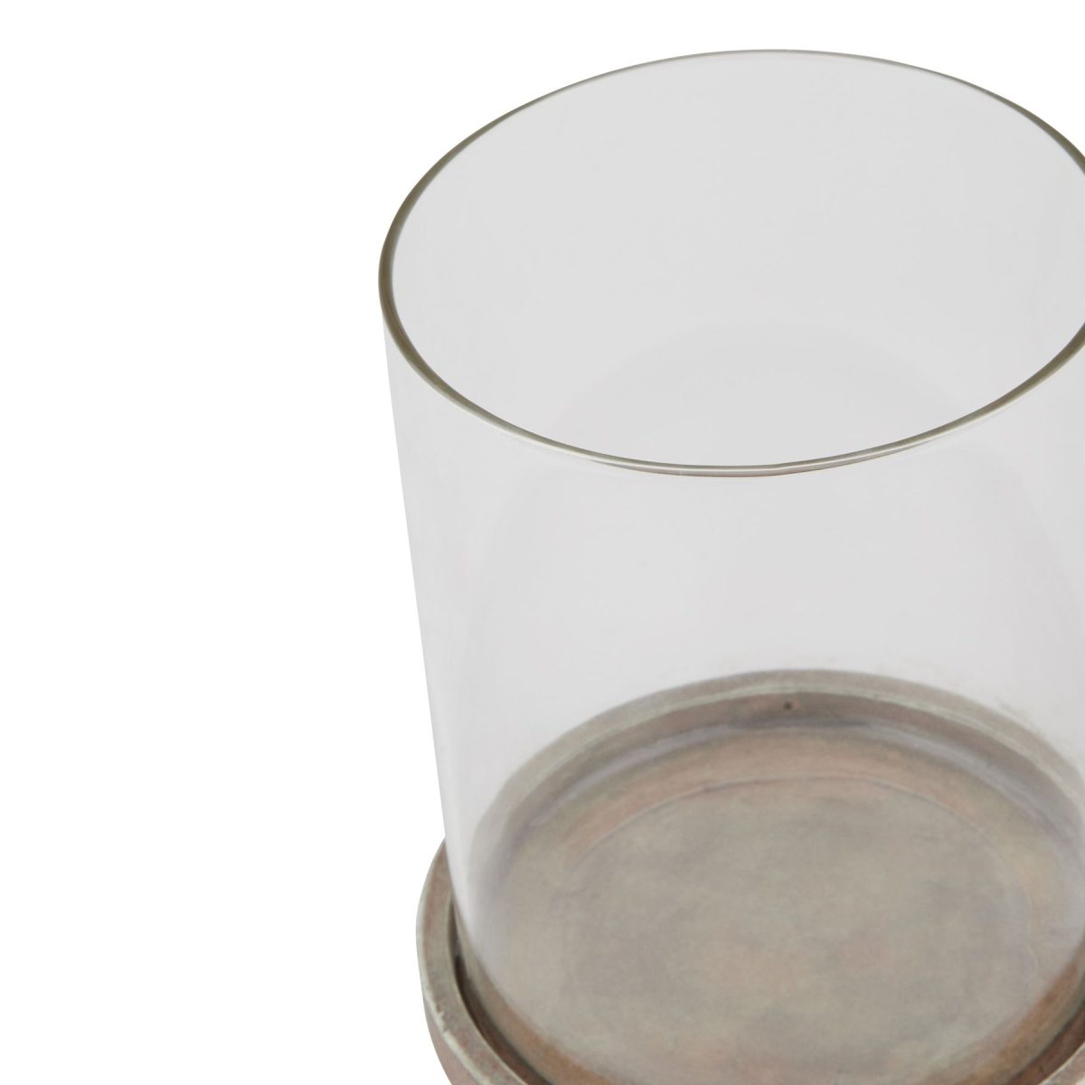 Cimone Brown Hurricane Lantern, Large - 21cm x 18cm