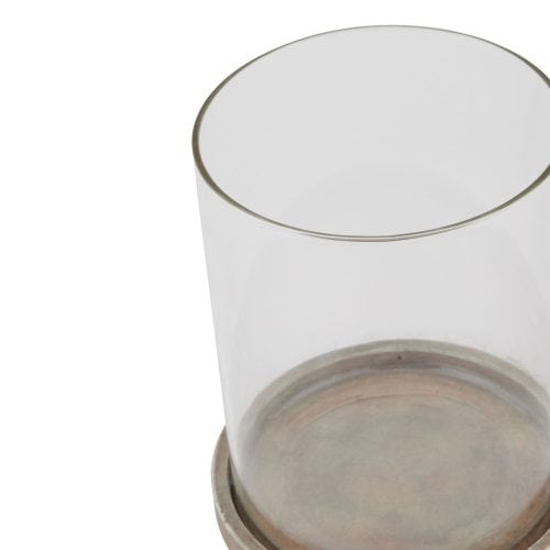 Cimone Brown Hurricane Lantern, Large - 21cm x 18cm