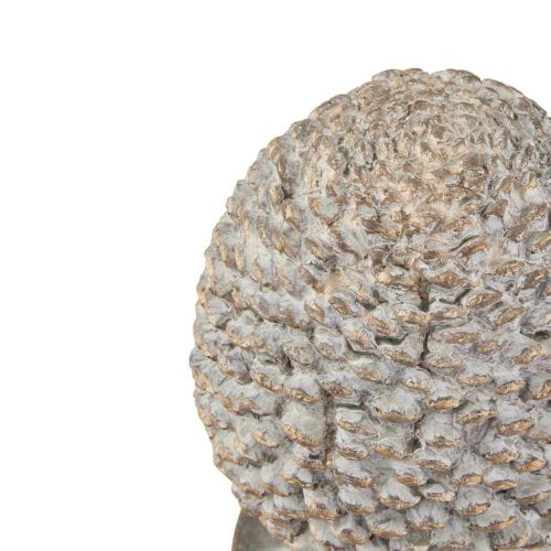 Stone Effect Pinecone Ornament With Gold Accents - 29cm x 19cm