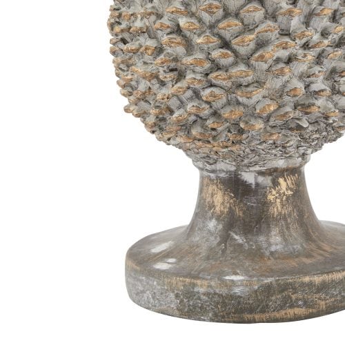 Stone Effect Pinecone Ornament With Gold Accents - 29cm x 19cm