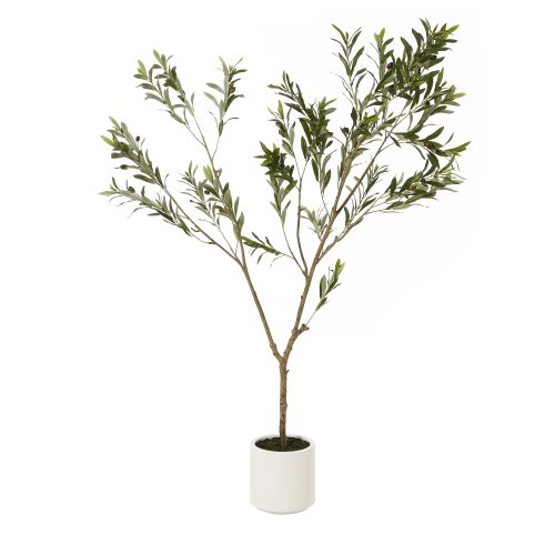 Artificial Sorrento Olive Tree In White Pot 180Cm - 180cm