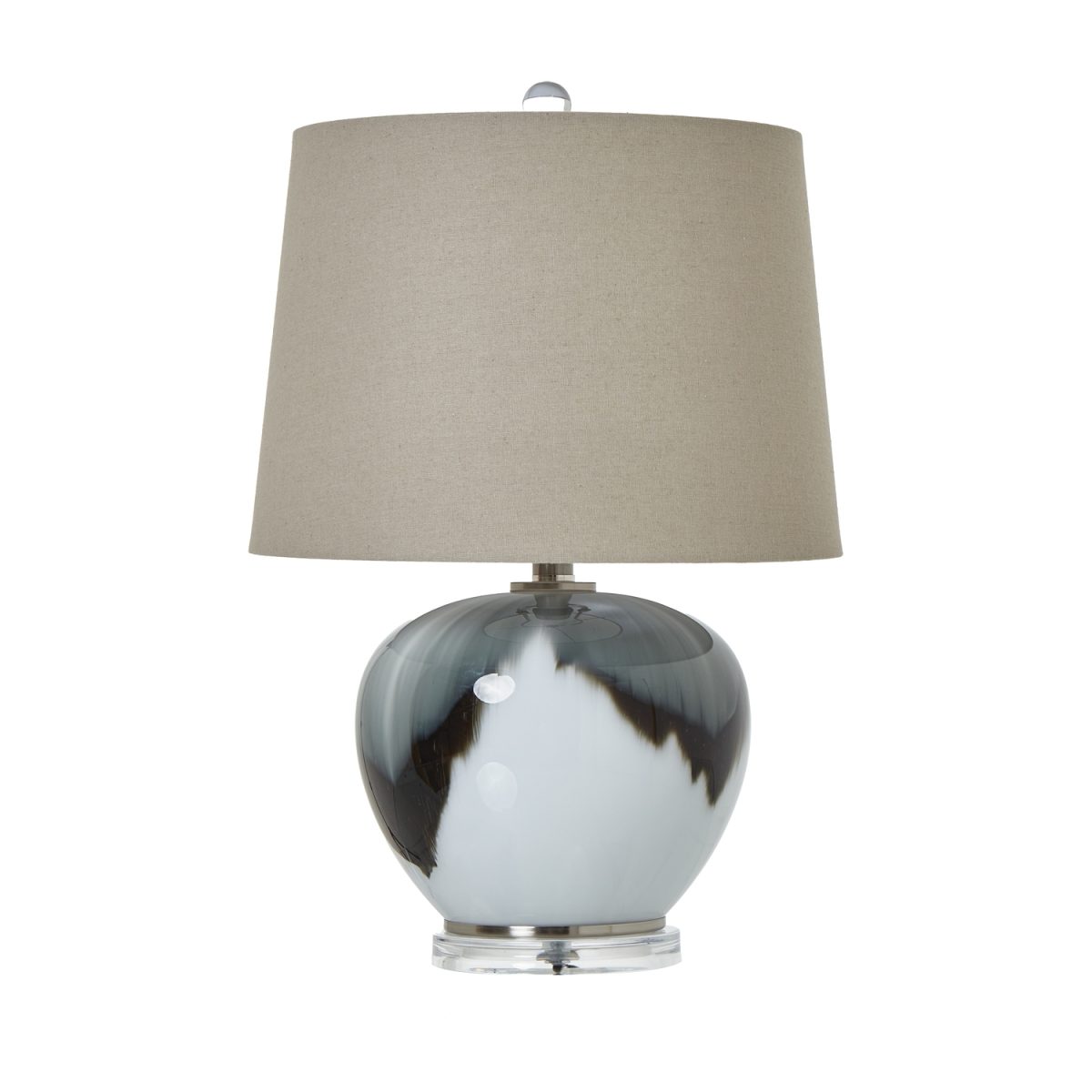 Menton Coastal Lamp with Linen Shade, Storm Grey