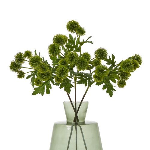 Artificial Globe Thistle Spray, Green - 56cm