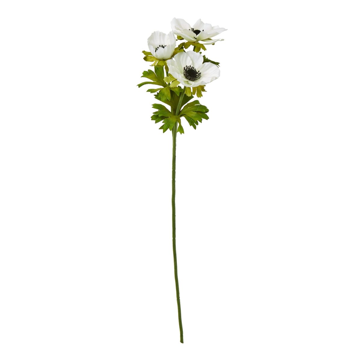 Artificial Anemone Spray, White - 56cm