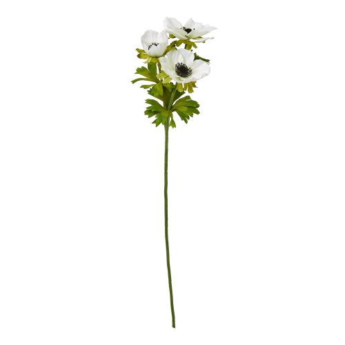 Artificial Anemone Spray, White - 56cm
