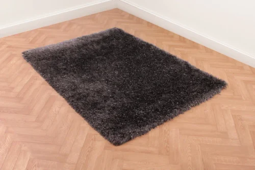 Sparkle Luxxe Shaggy Rug, Charcoal