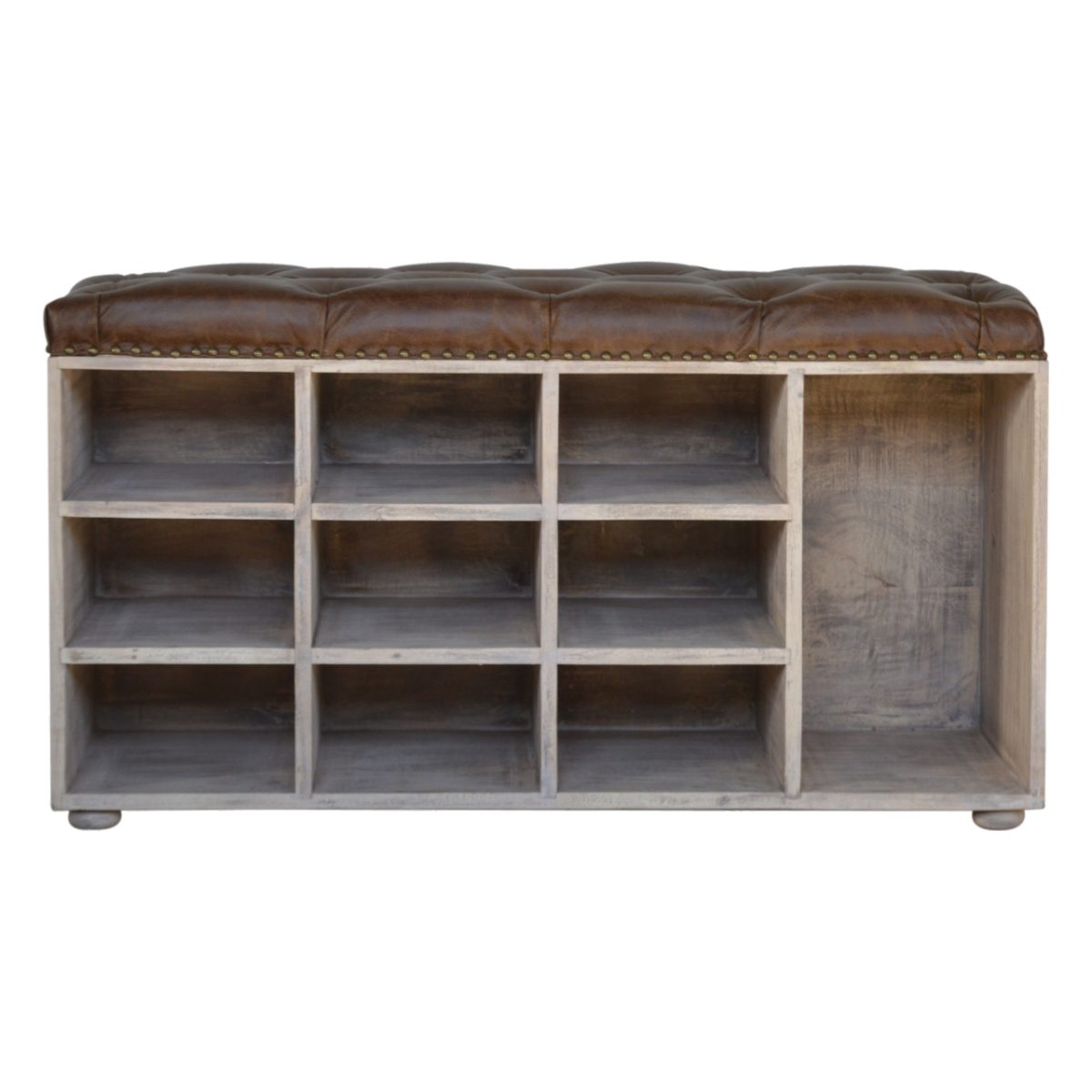 Leather Seat Storage Bench