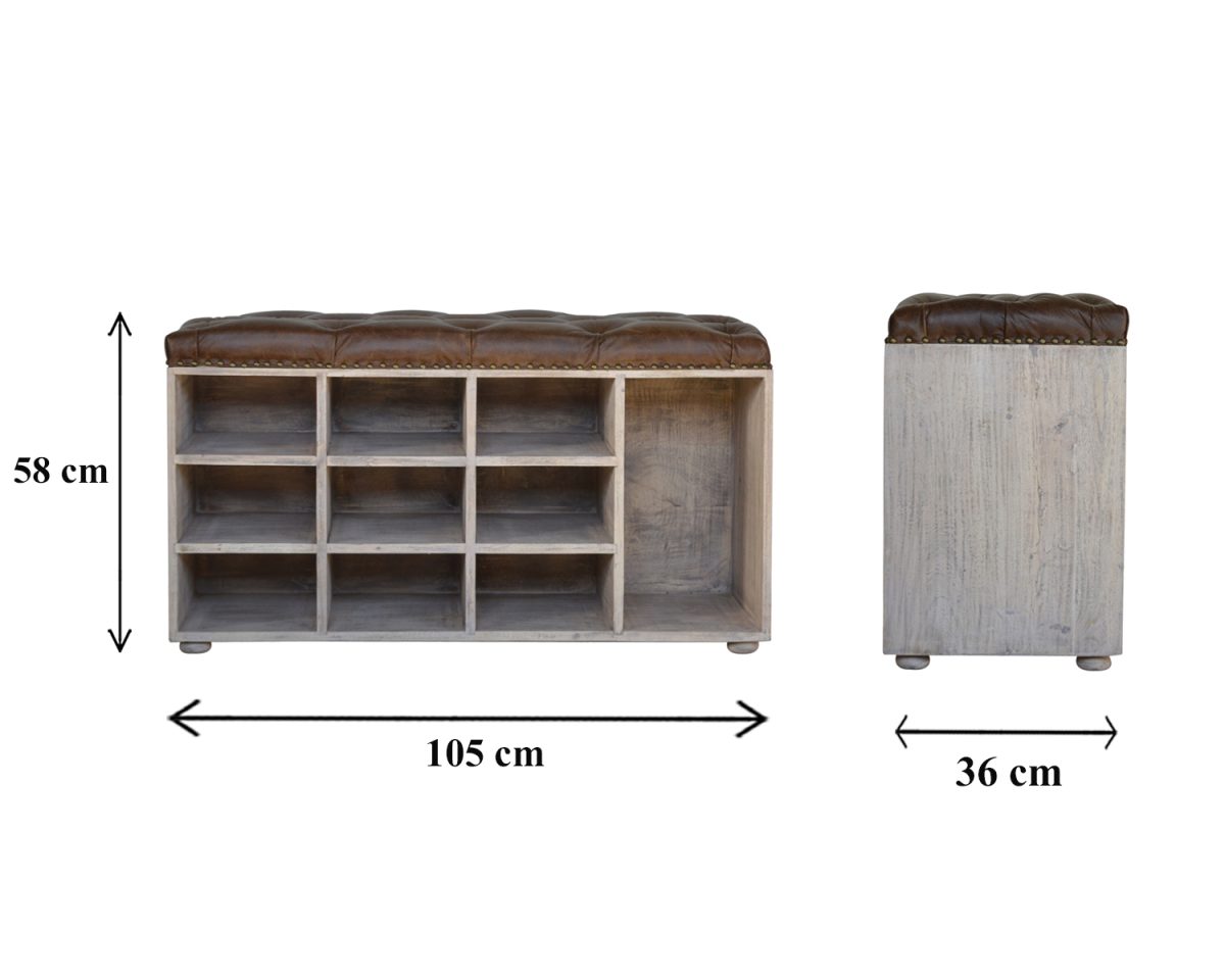 Leather Seat Storage Bench