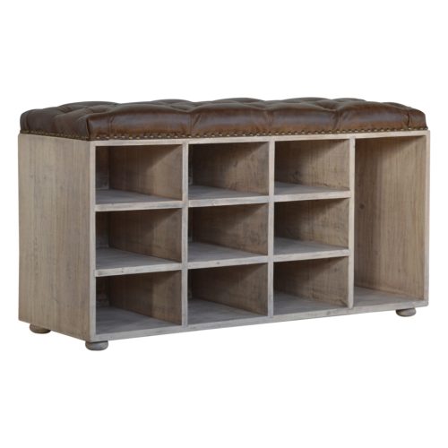 Leather Seat Storage Bench