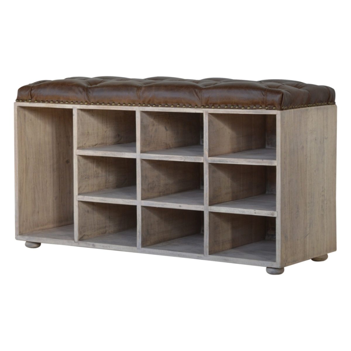 Leather Seat Storage Bench