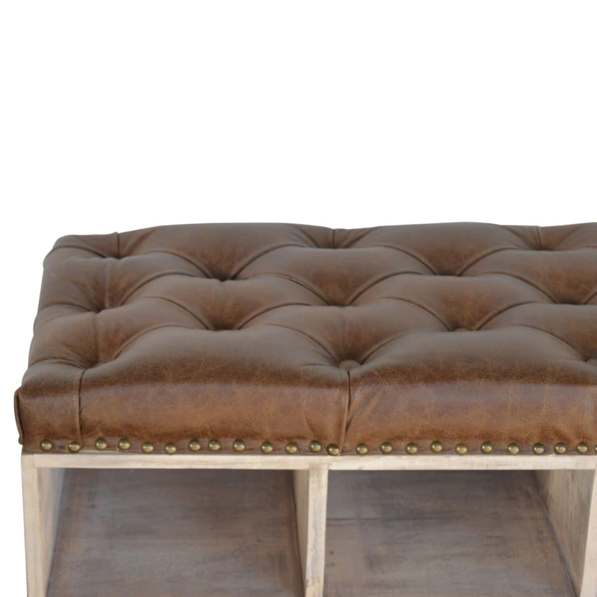 Leather Seat Storage Bench