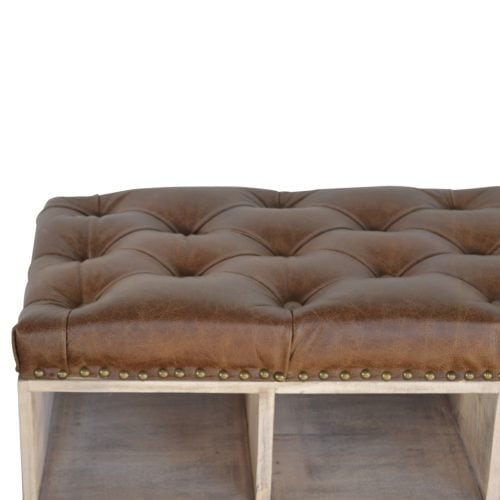 Leather Seat Storage Bench