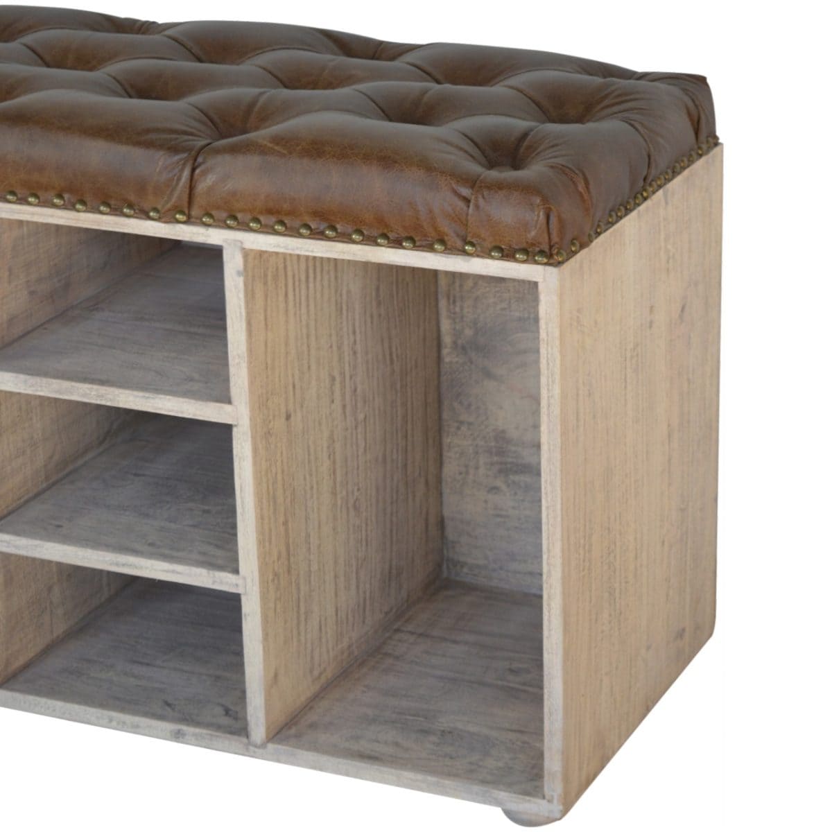 Leather Seat Storage Bench