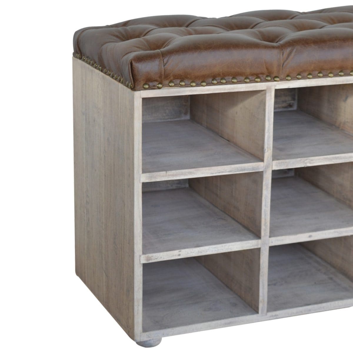 Leather Seat Storage Bench