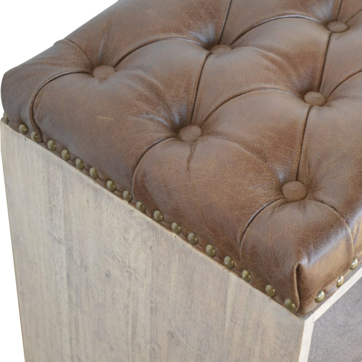 Leather Seat Storage Bench
