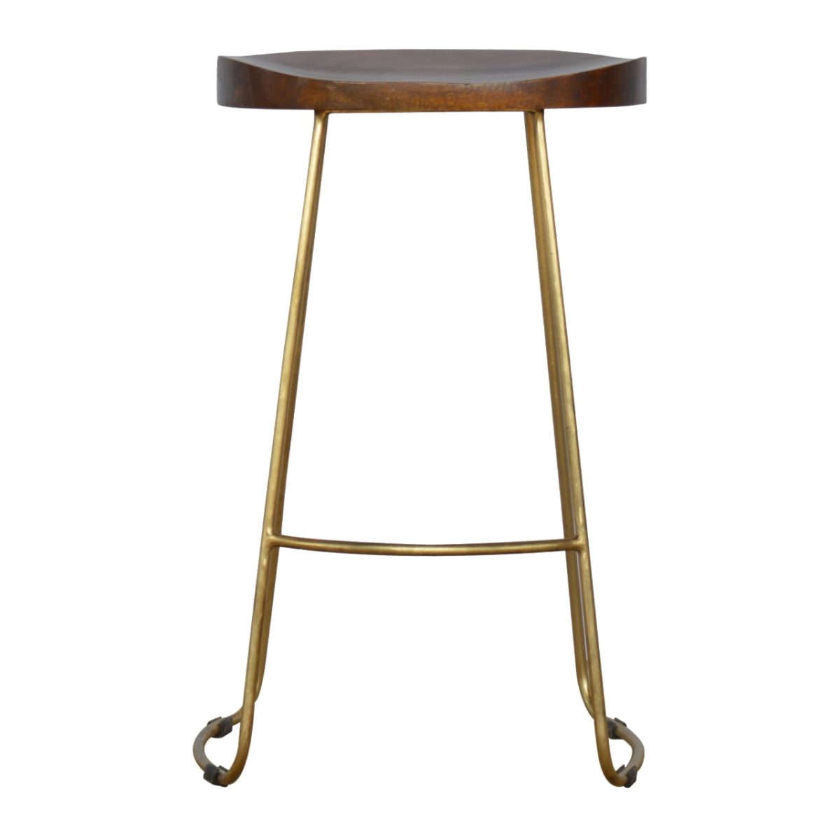 Anzio Industrial Barstool, Gold Legs
