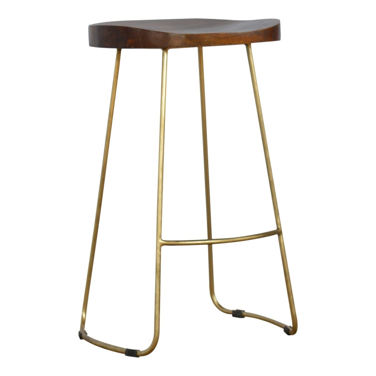 Anzio Industrial Barstool, Gold Legs
