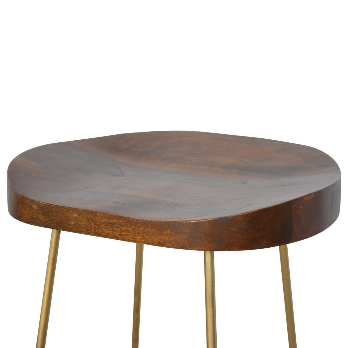 Anzio Industrial Barstool, Gold Legs