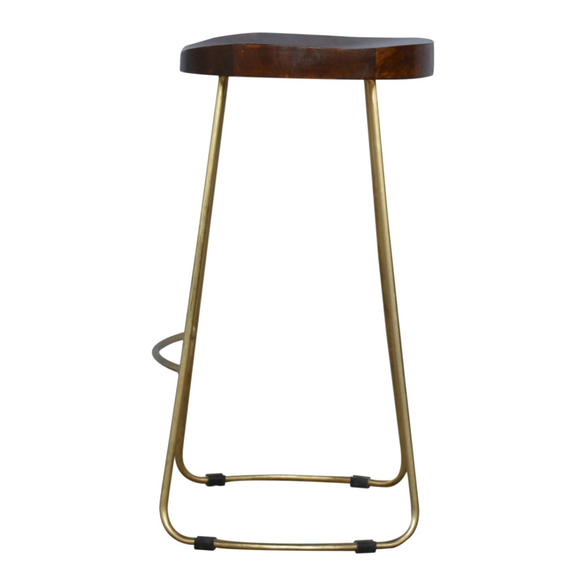 Anzio Industrial Barstool, Gold Legs