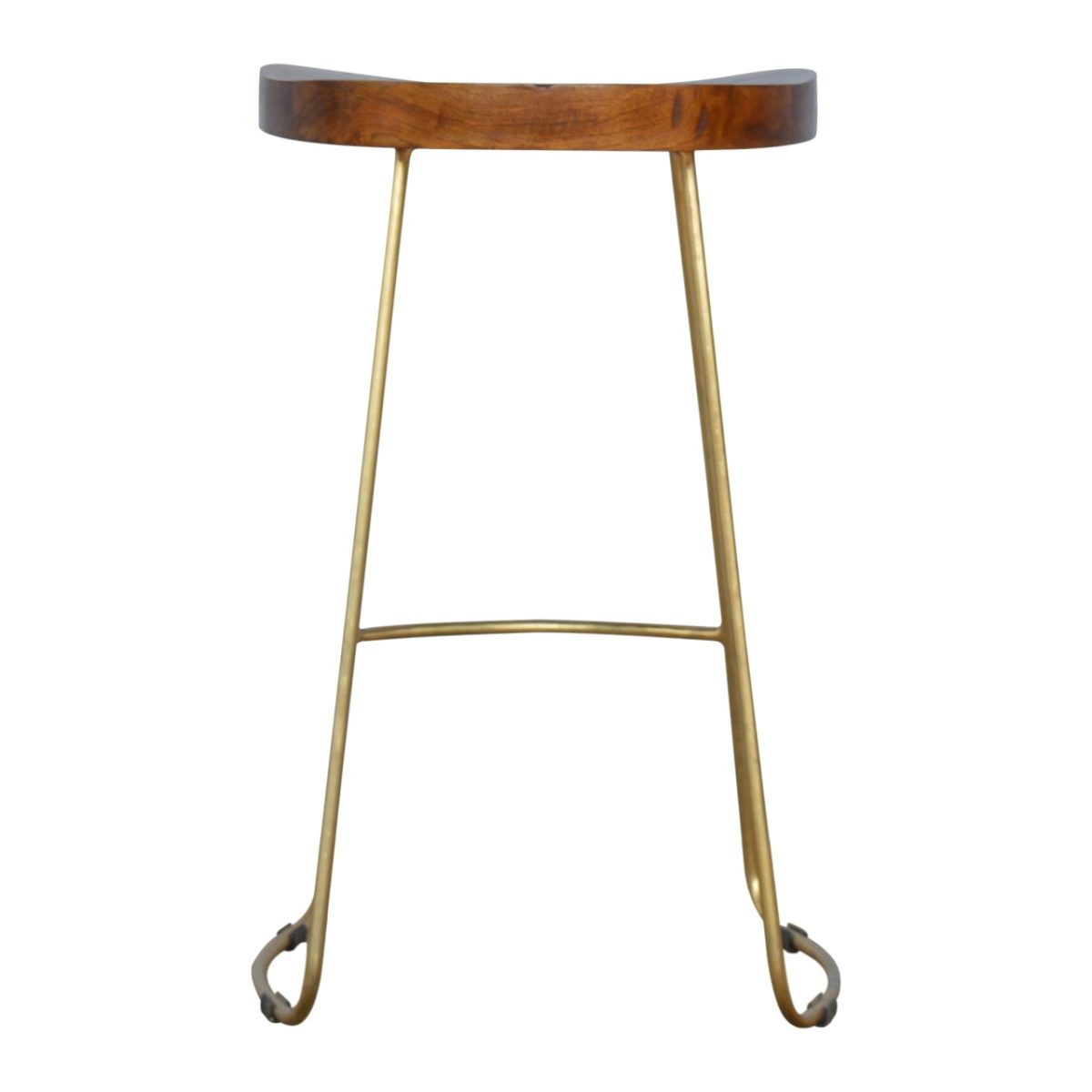 Anzio Industrial Barstool, Gold Legs