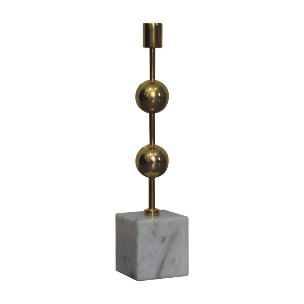 Audra Marble and Brass Candle Holder