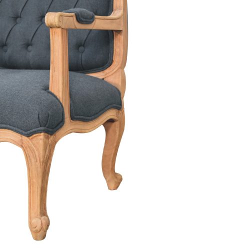Artezzan Louis French Style Armchair, Navy Linen