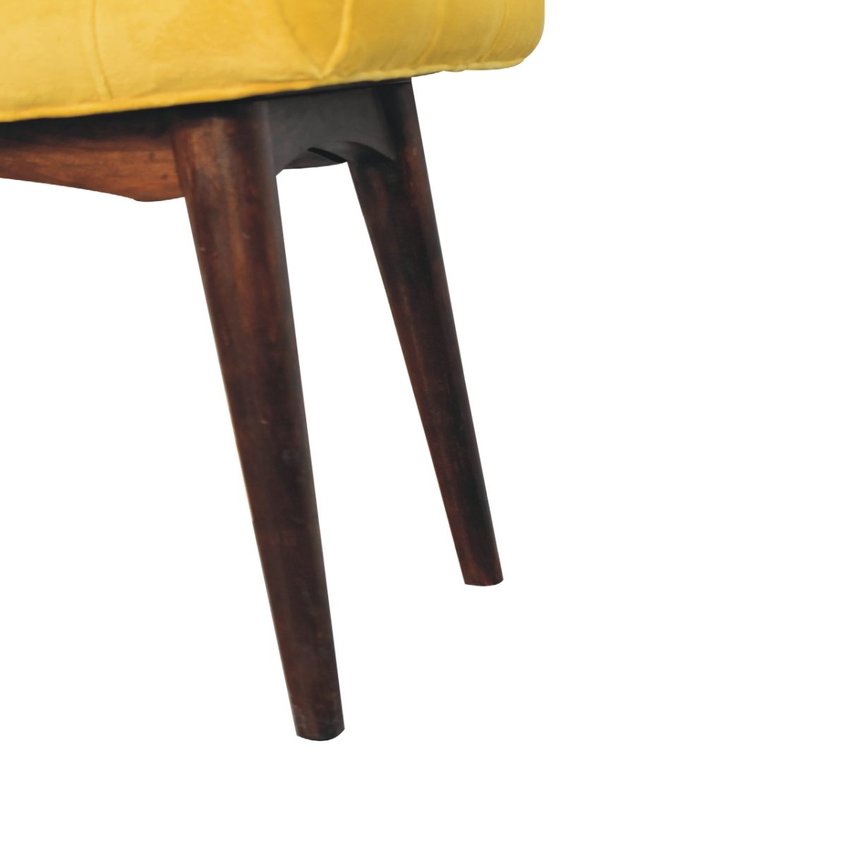 Mini Mustard Velvet Curved Footstool