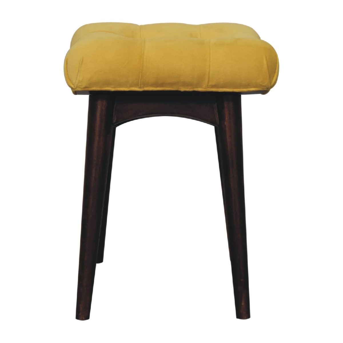 Mini Mustard Velvet Curved Footstool