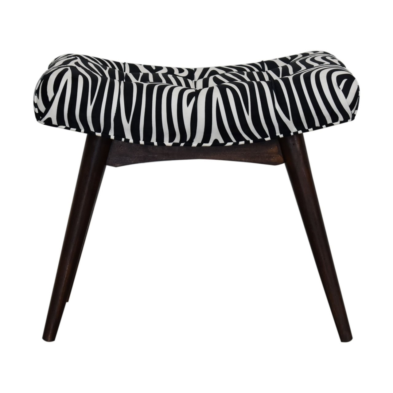 Zebra Print Curved Footstool