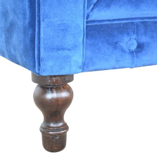 Artezzan Darwin Chesterfield Sofa 2 Seater, Royal Blue Velvet