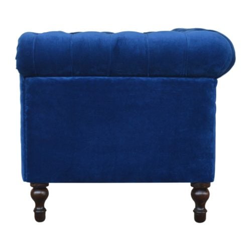 Artezzan Darwin Chesterfield Sofa 2 Seater, Royal Blue Velvet