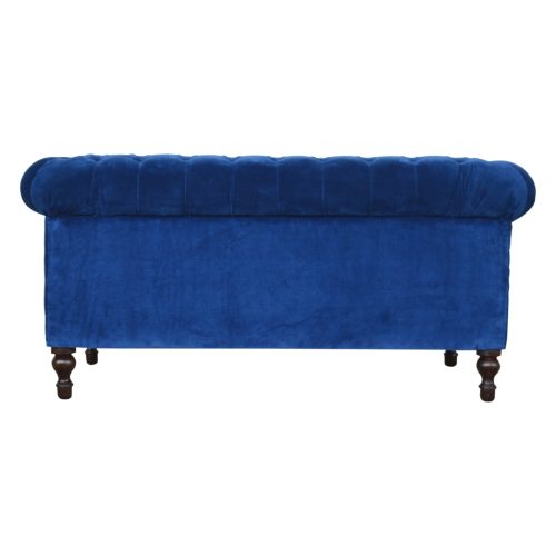 Artezzan Darwin Chesterfield Sofa 2 Seater, Royal Blue Velvet