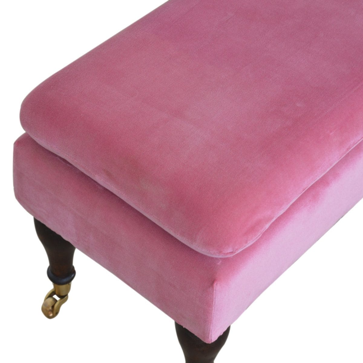 Bright Pink Velvet Footstool