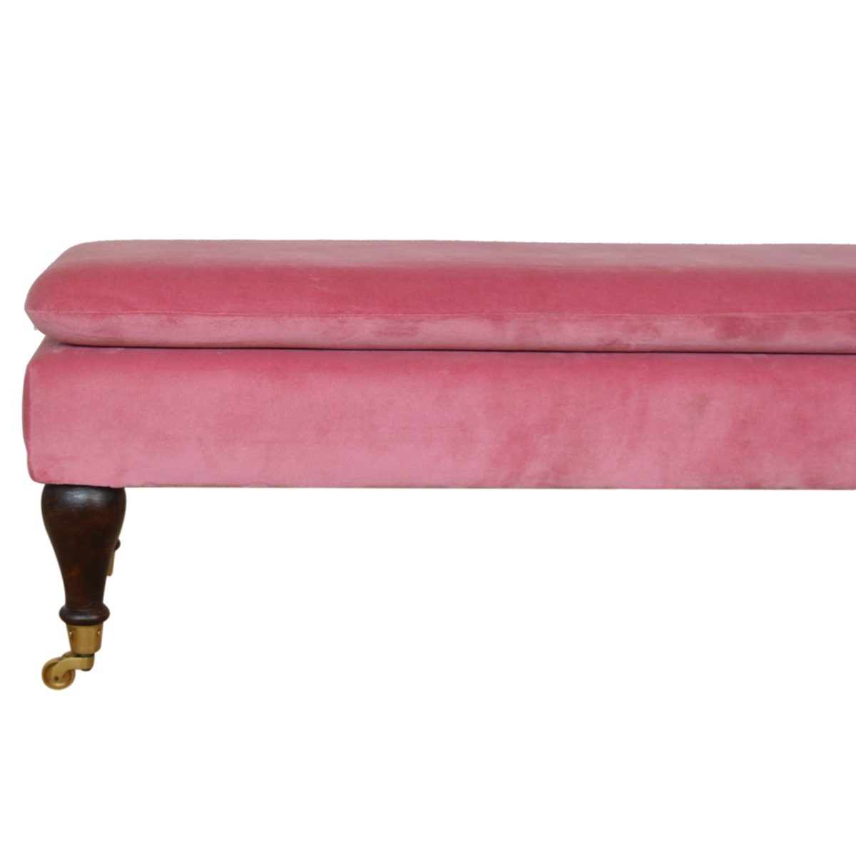 Bright Pink Velvet Footstool