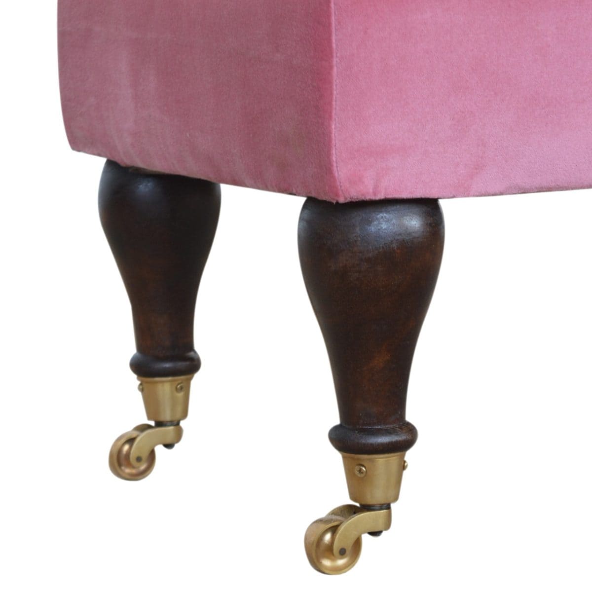 Bright Pink Velvet Footstool