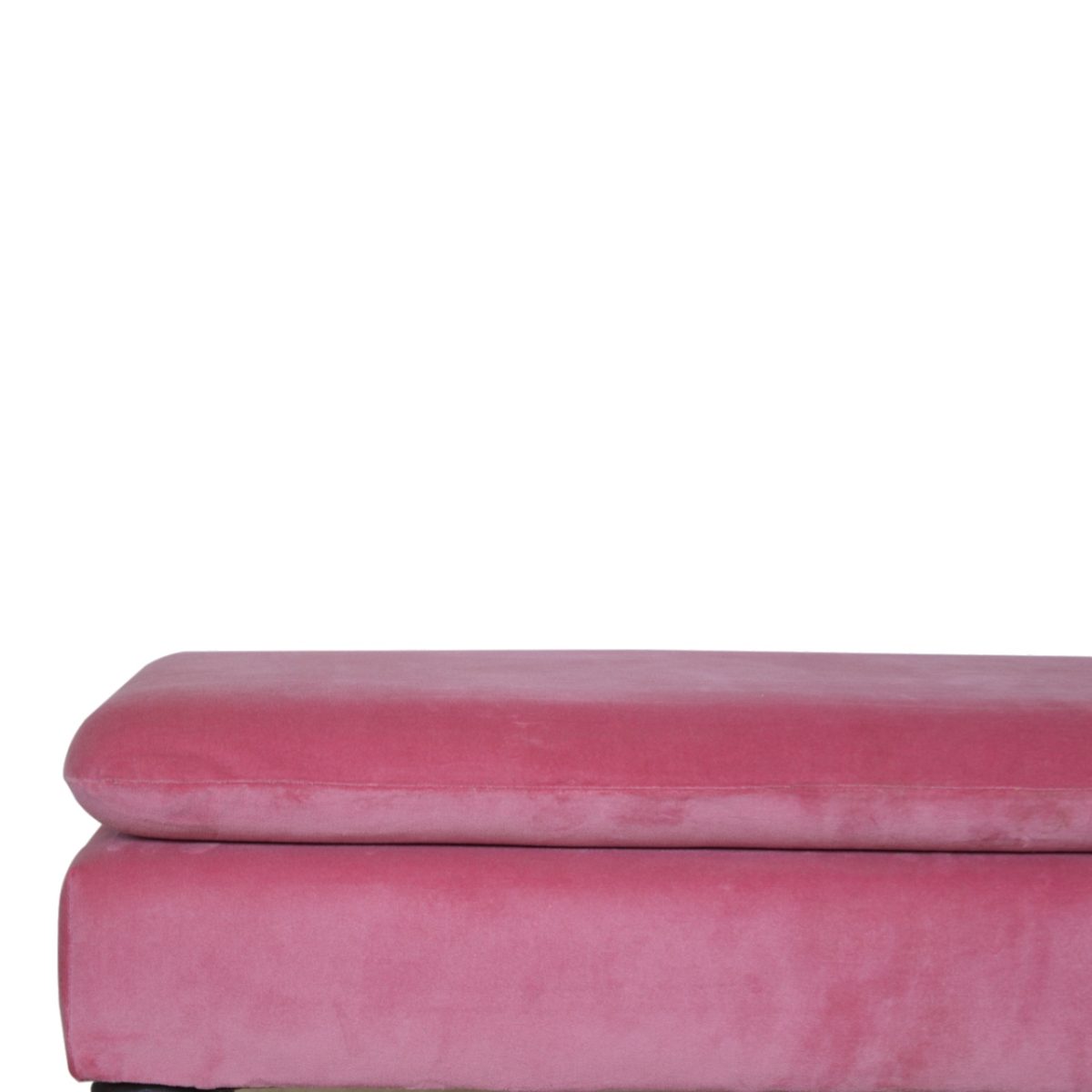 Bright Pink Velvet Footstool