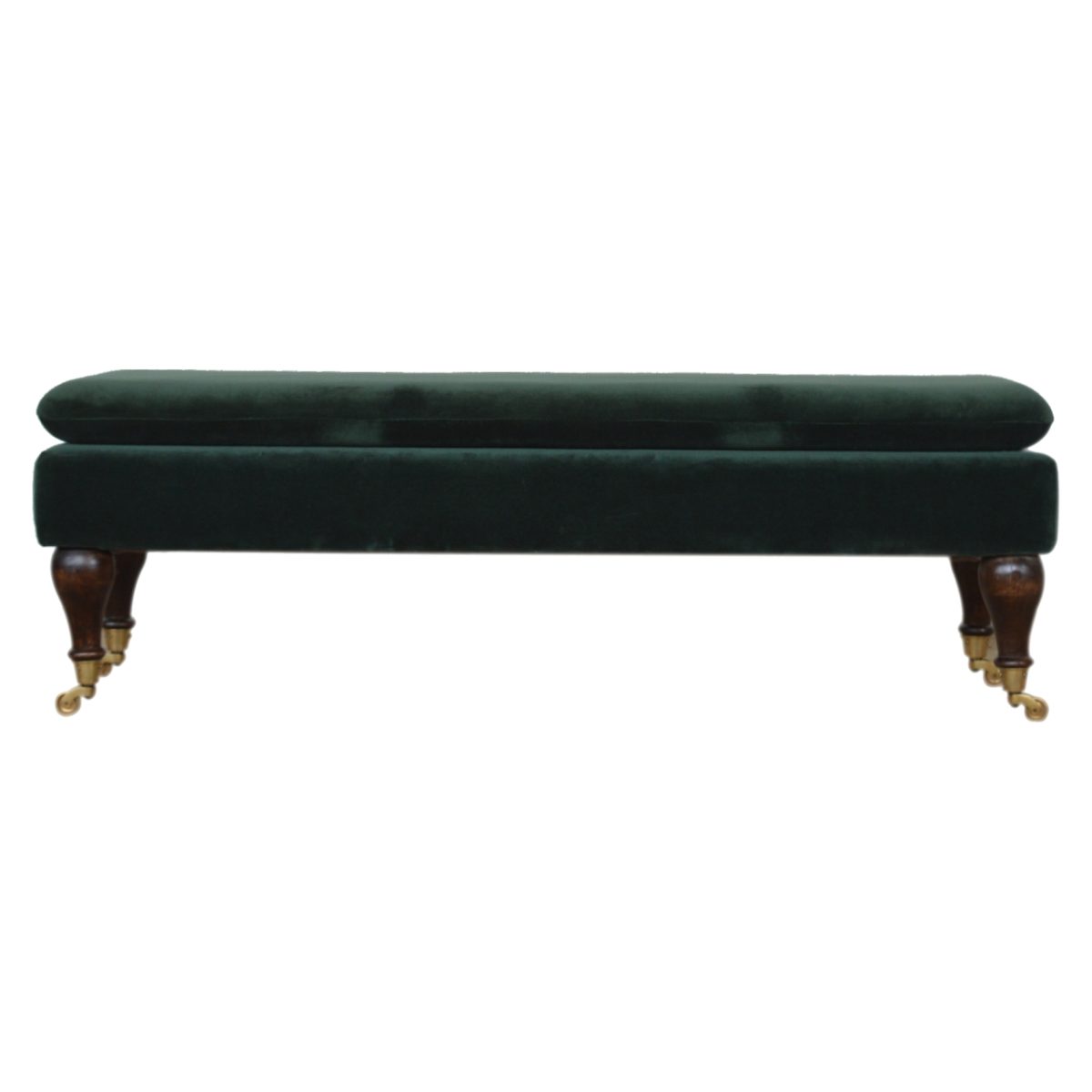 Emerald Green Velvet Footstool