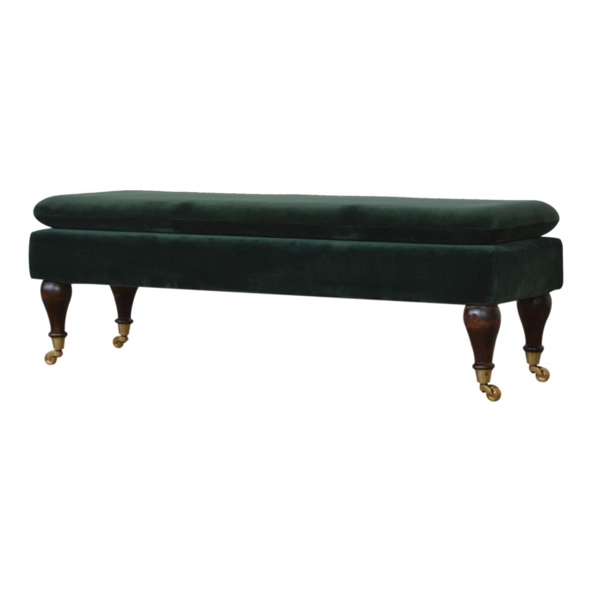 Emerald Green Velvet Footstool