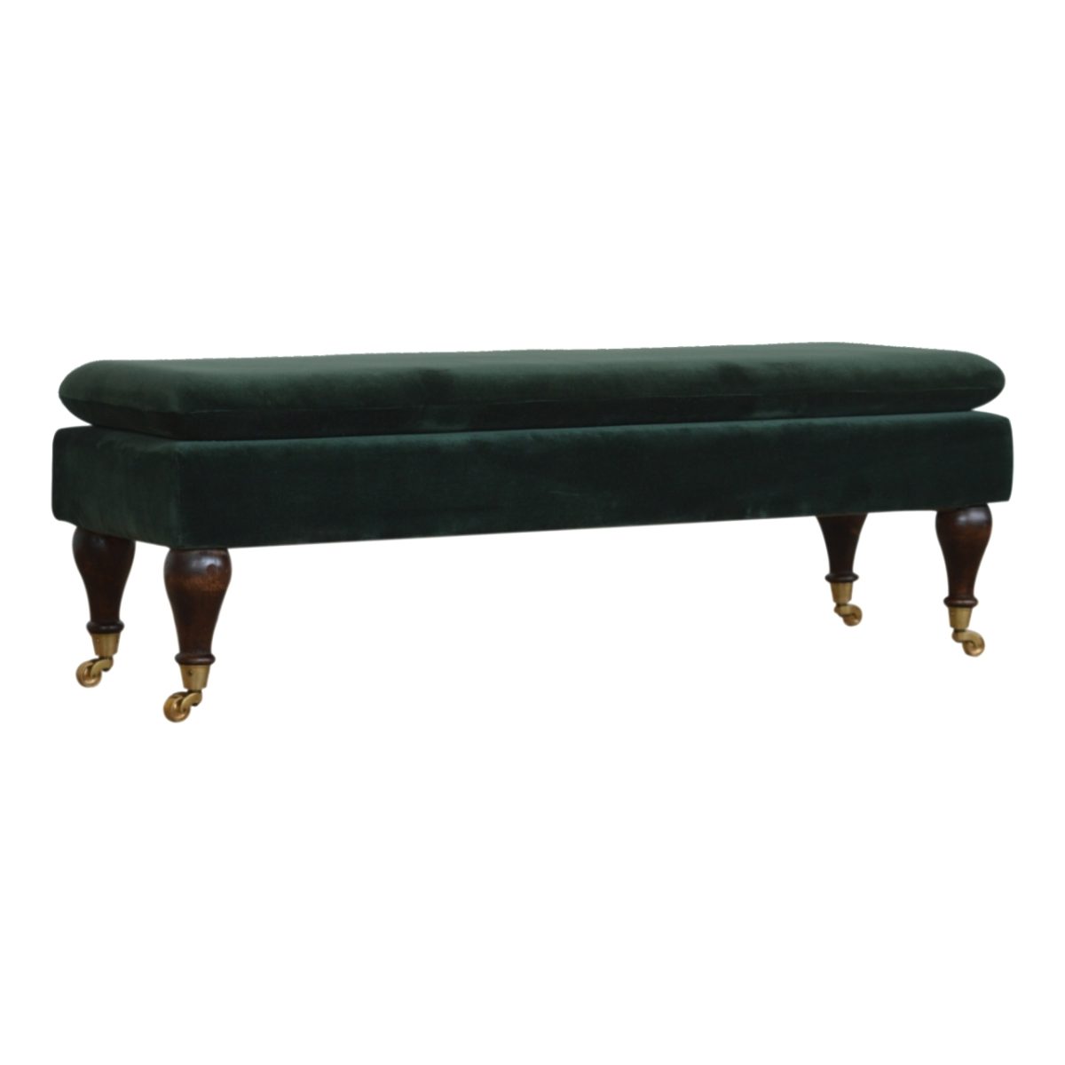 Emerald Green Velvet Footstool