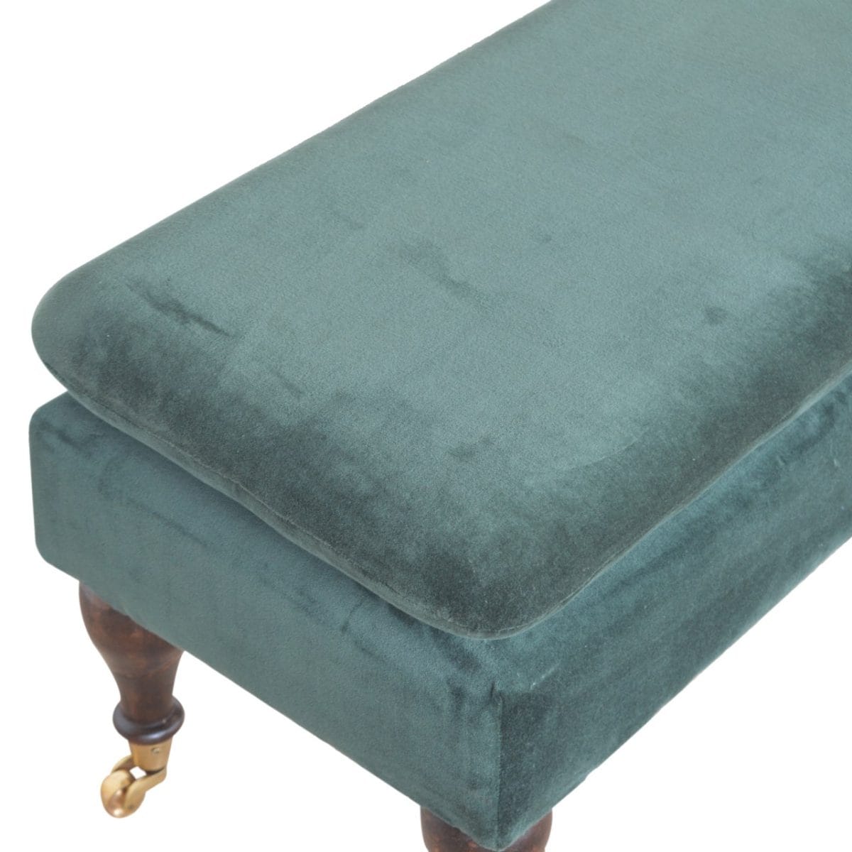 Emerald Green Velvet Footstool