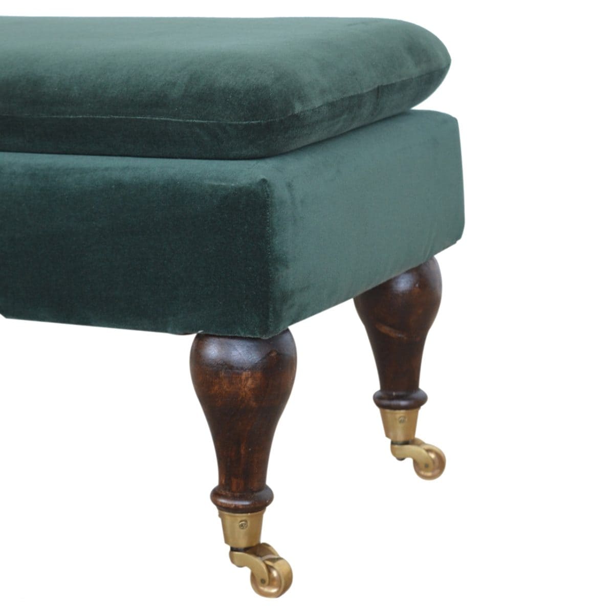 Emerald Green Velvet Footstool