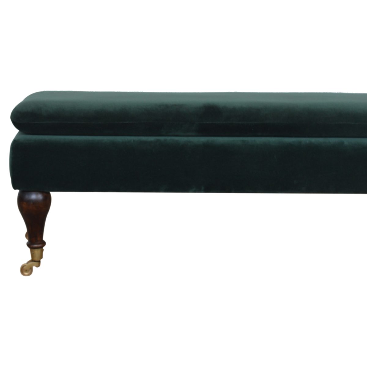 Emerald Green Velvet Footstool