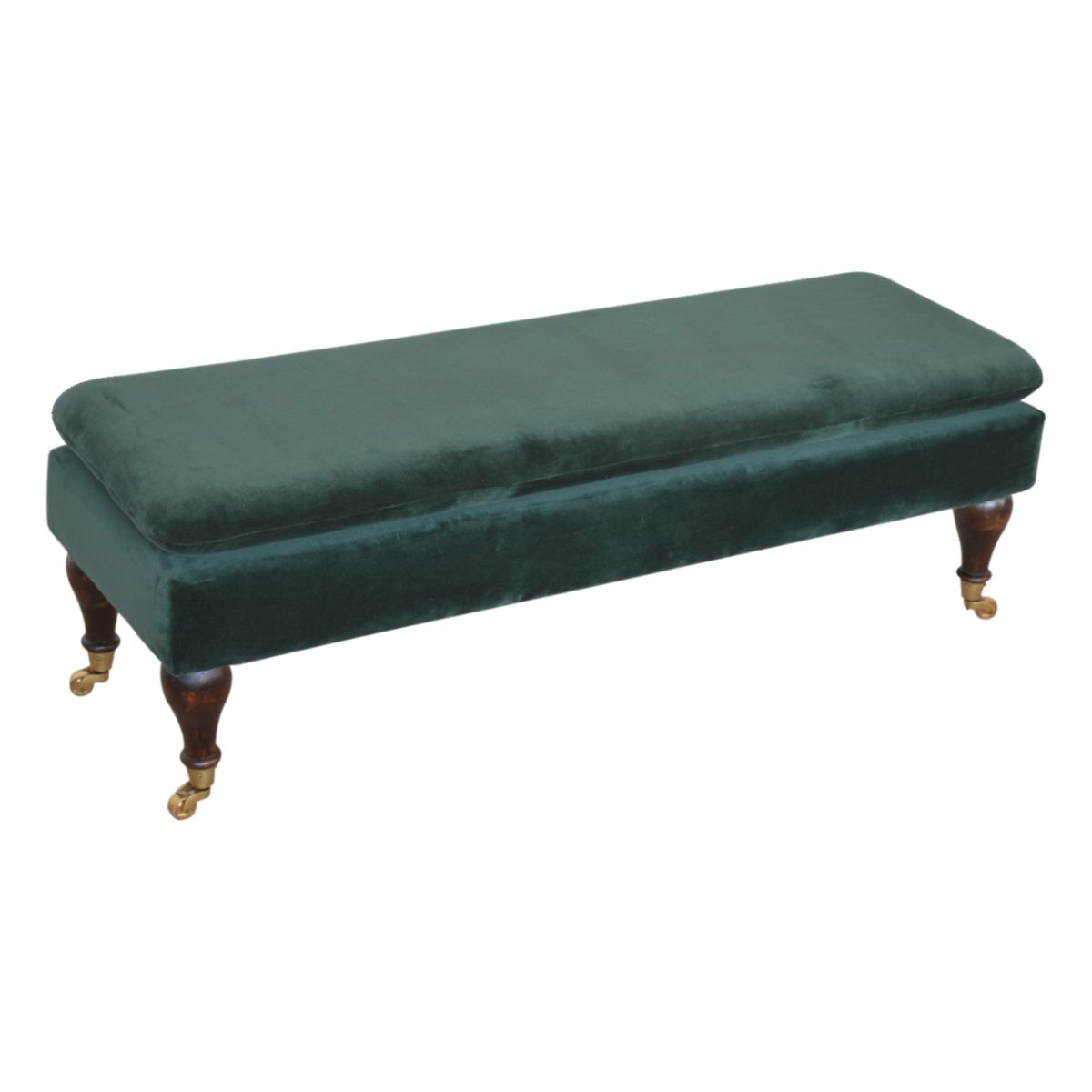 Emerald Green Velvet Footstool