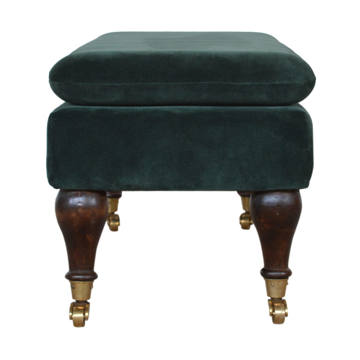 Emerald Green Velvet Footstool