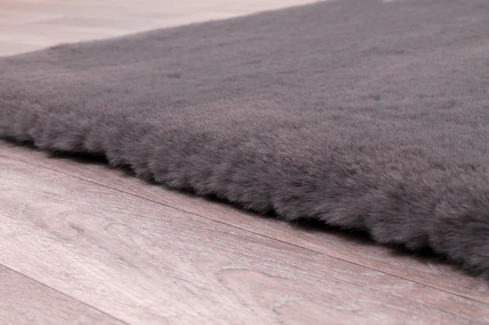 Charcoal Luxury Artificial Fur Rug
