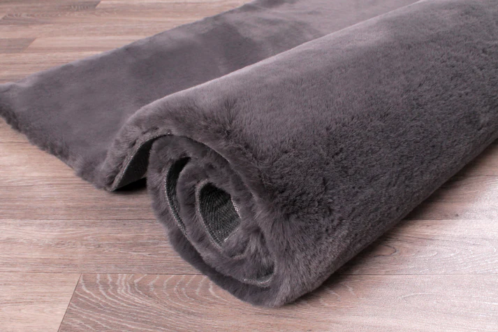 Charcoal Luxury Artificial Fur Rug