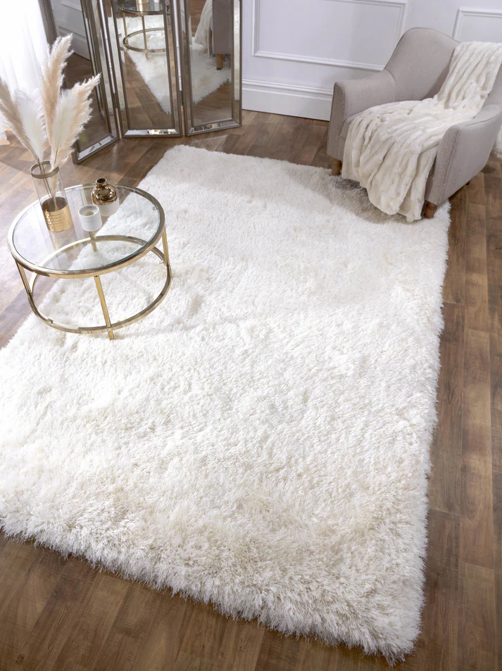 Mayfair Luxury Shaggy Rug, Ivory