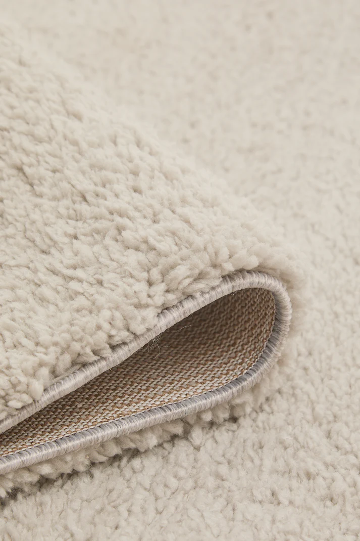 Silver Plush Teddy Bear Fabric Rug