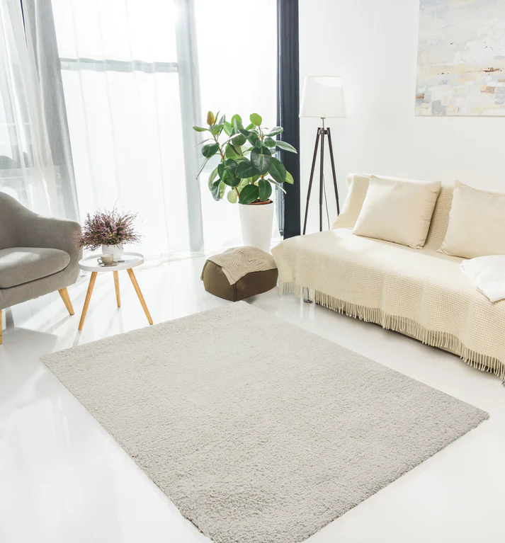 Silver Plush Teddy Bear Fabric Rug