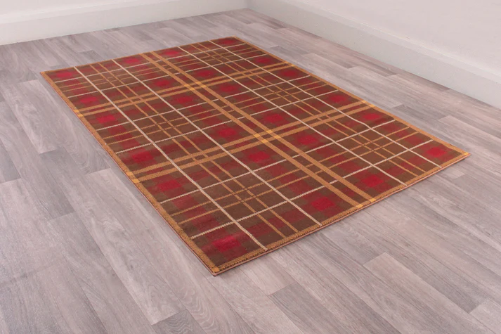 Tartan Check Brown Rug